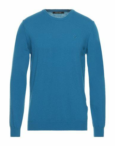 Roberto Cavalli Man Sweater Azure Wool, Cashmere Cover