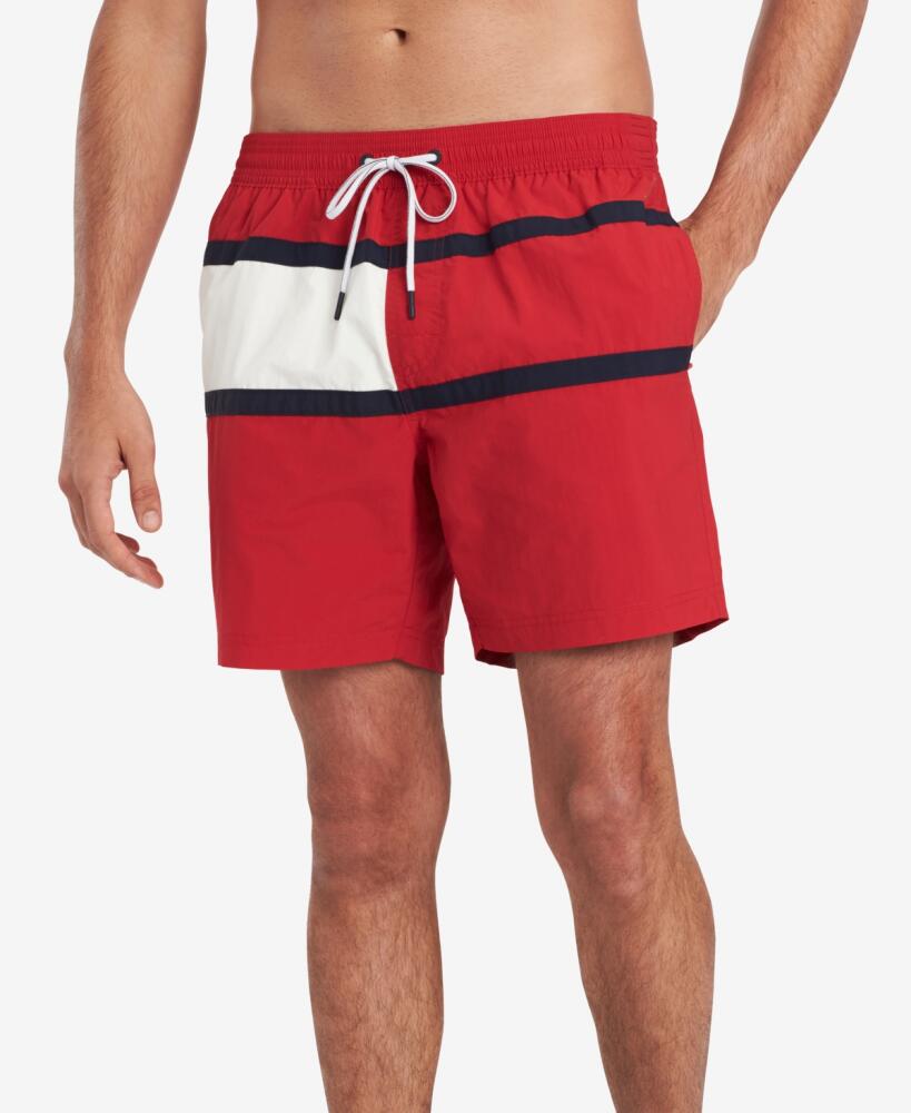 Tommy Hilfiger Men's Big & Tall Flag Swim Trunk - Apple Red Cover