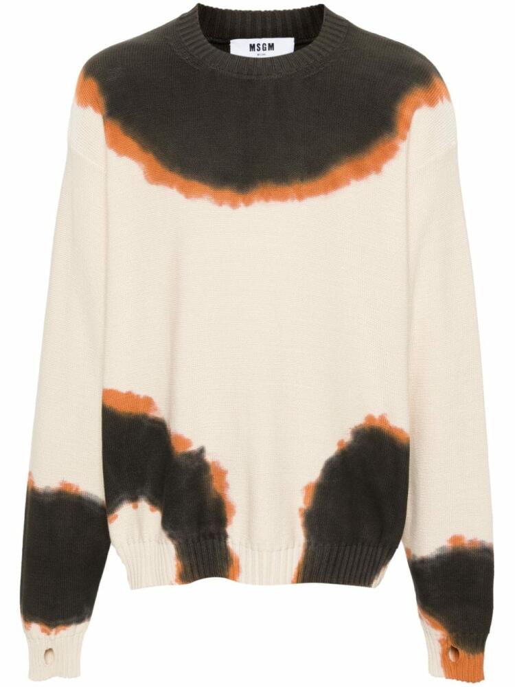 MSGM abstract-print knitted jumper - Brown Cover