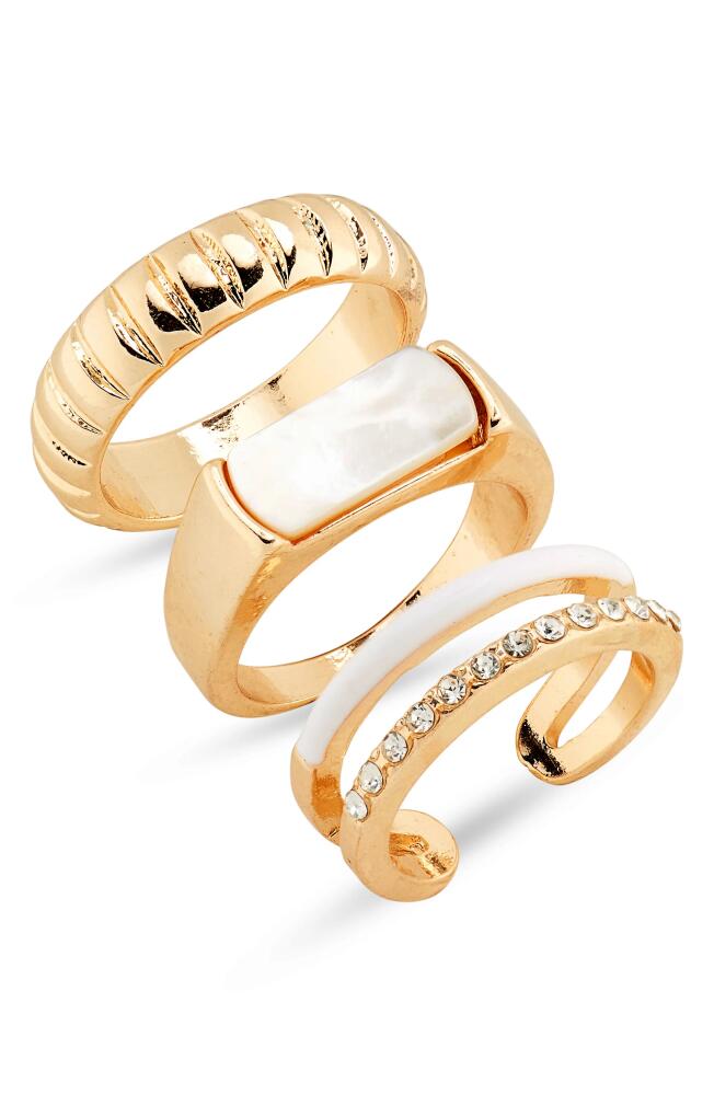 BP. Set of 3 Assorted Rings in Gold- White Cover