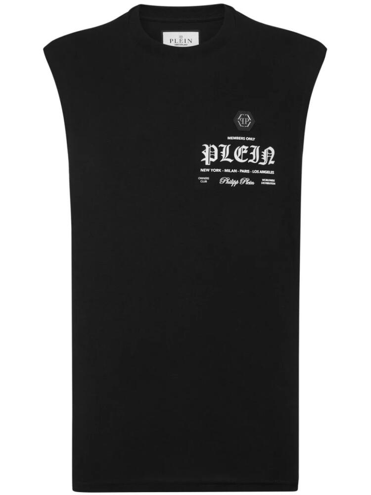 Philipp Plein logo-print crew-neck tank top - Black Cover