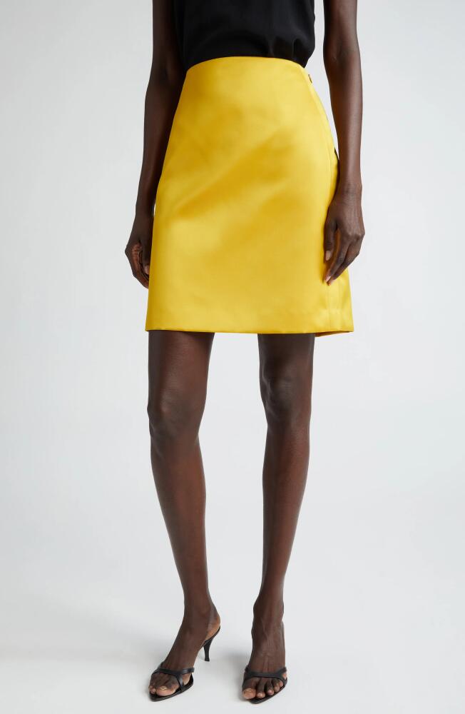 St. John Evening Satin A-Line Skirt in Sunflower Cover