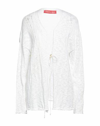 Virginia Bizzi Woman Cardigan White Polyester, Viscose, Elastic fibres Cover