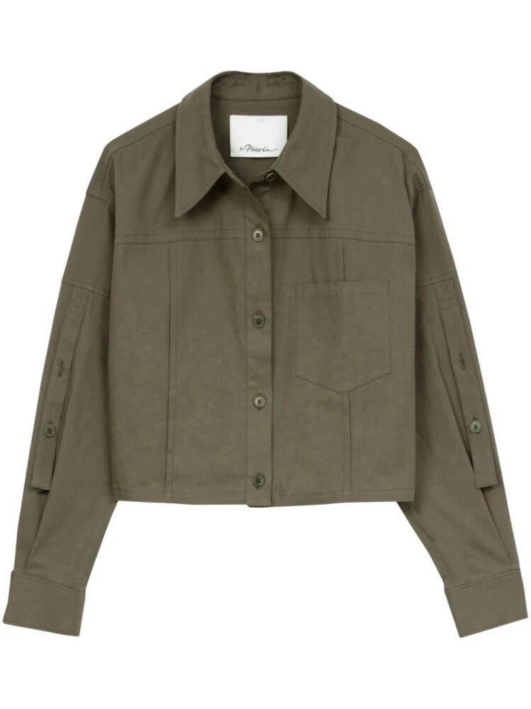 3.1 Phillip Lim long-sleeve cropped shirt - Green Cover