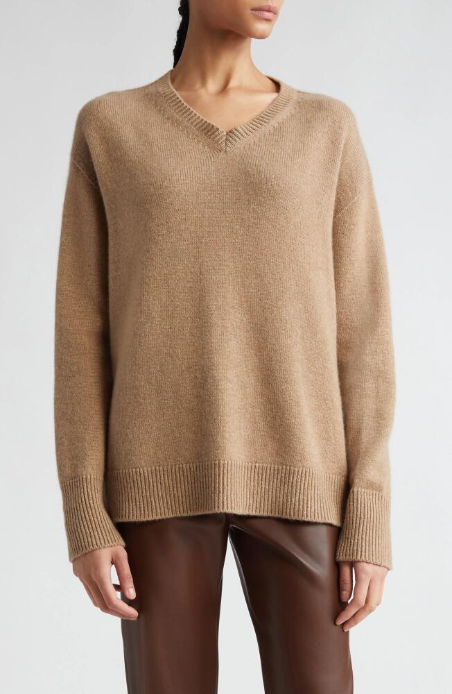 Max Mara Orion Cashmere V-Neck Sweater in Camel Cover