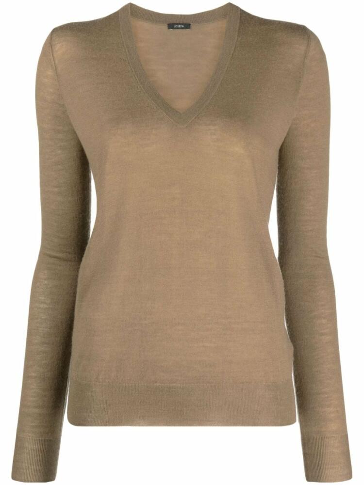 JOSEPH V-neck cashmere jumper - Brown Cover