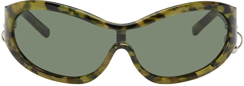 Justine Clenquet SSENSE Exclusive Khaki Jenny Camo Sunglasses Cover