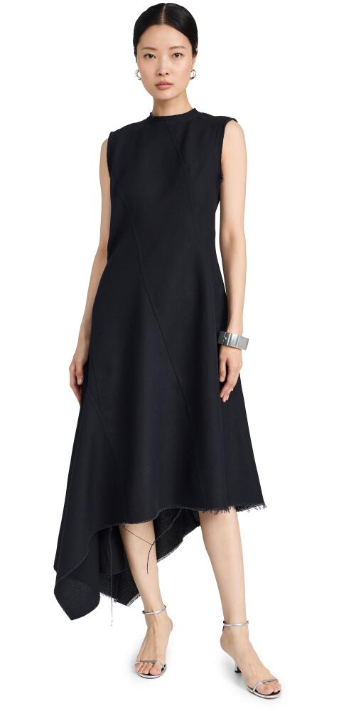 Marques Almeida Long Sleeveless Twisted Asymmetric Hem Dress Black Cover