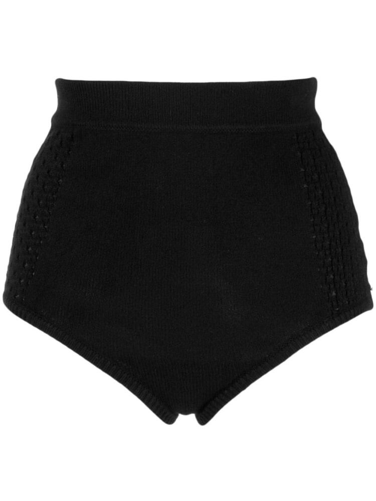 Cashmere In Love Kira crochet-knit mini shorts - Black Cover