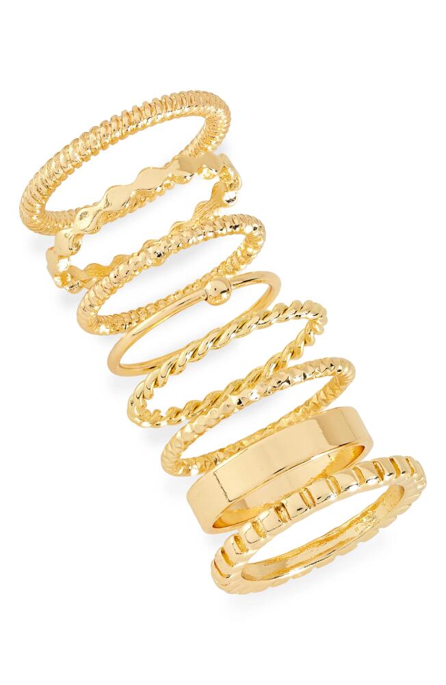 BP. Set of 8 Twisted Band Rings in Gold Cover