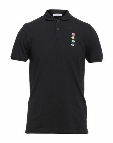 Manuel Ritz Man Polo shirt Black Cotton, Elastane Cover