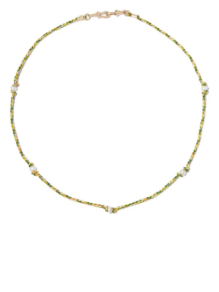 Marie Lichtenberg Mauli pearl-embellished woven necklace - Gold Cover