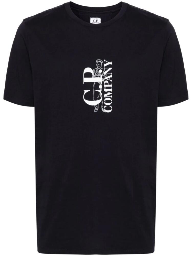 C.P. Company logo-print cotton T-shirt - Blue Cover