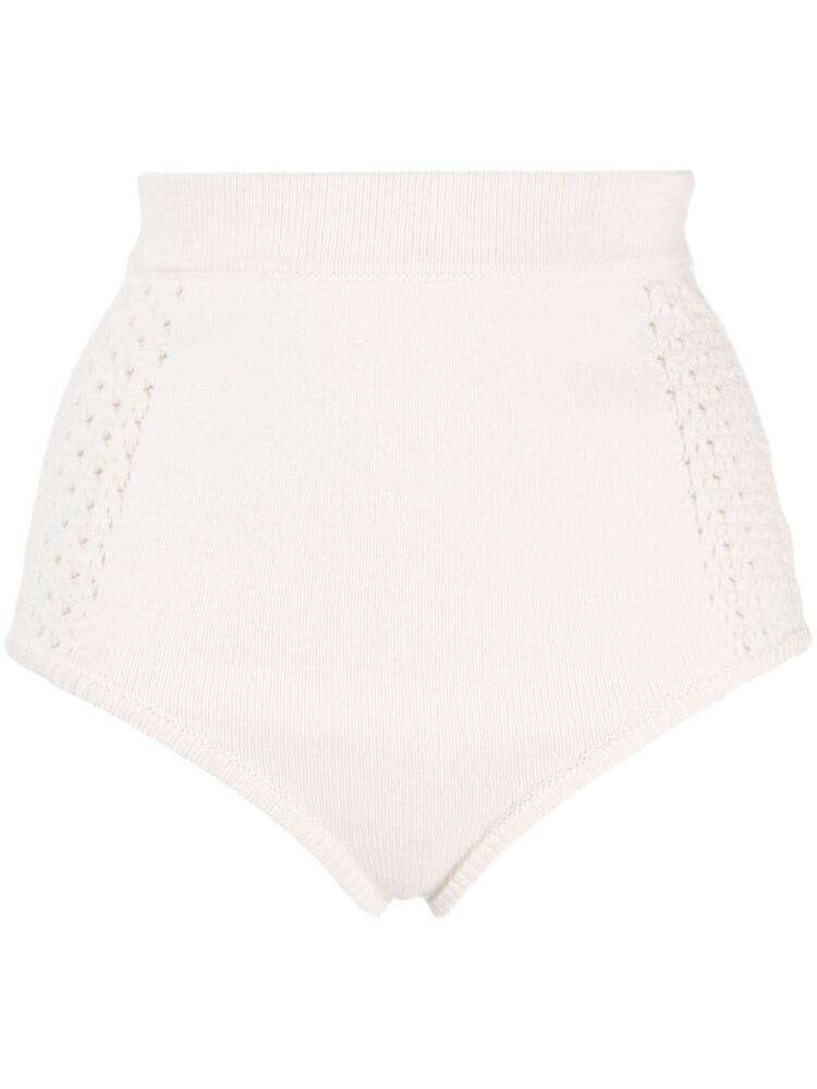 Cashmere In Love Kira crochet-knit shorts - White Cover