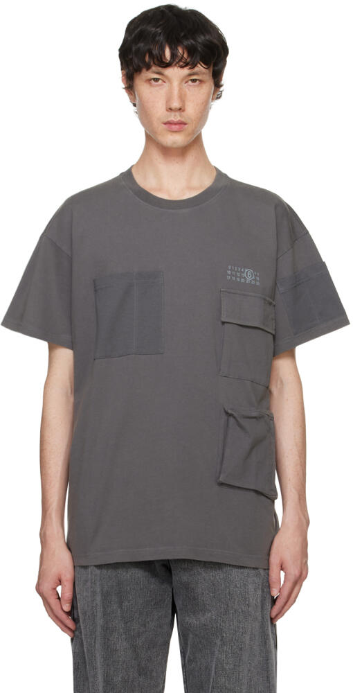 MM6 Maison Margiela Gray Pockets T-Shirt Cover