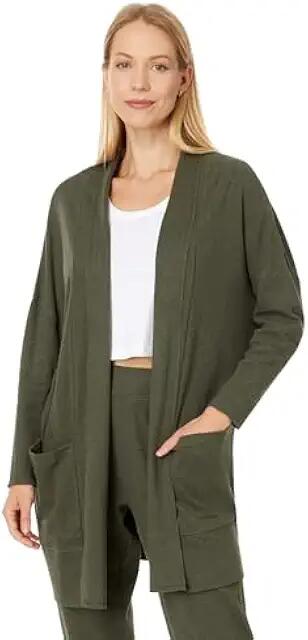 PACT Airplane Cardigan (Evergreen Heather) Women's Clothing Cover