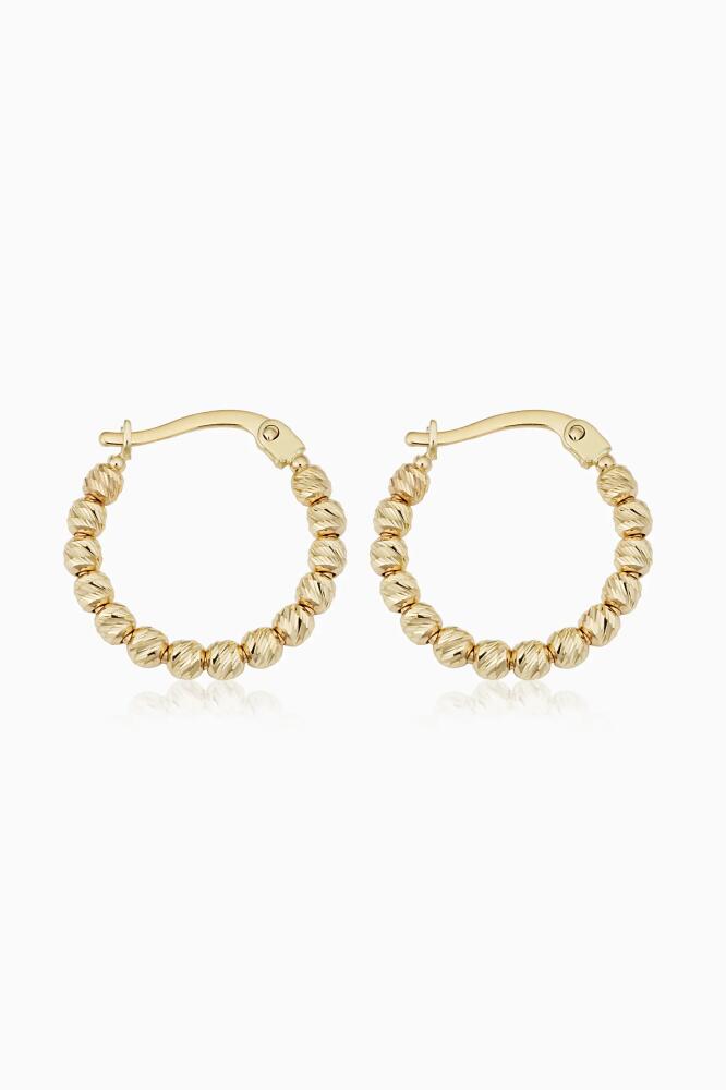 Oradina 14K Yellow Gold Celebration Ball Hoops Cover