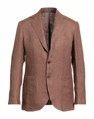 De Petrillo Man Blazer Brown Linen Cover