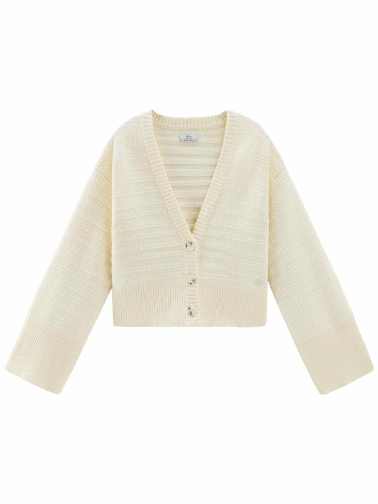 Woolrich striped cotton cardigan - White Cover