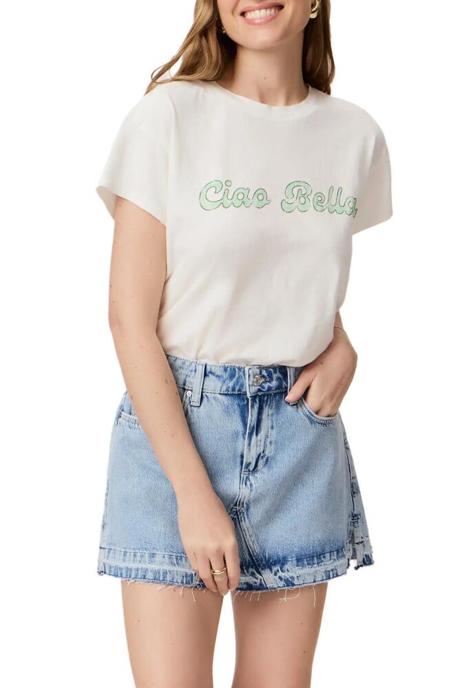 PAIGE Ren Ciao Bella Cotton & Linen Graphic T-Shirt in White Cover