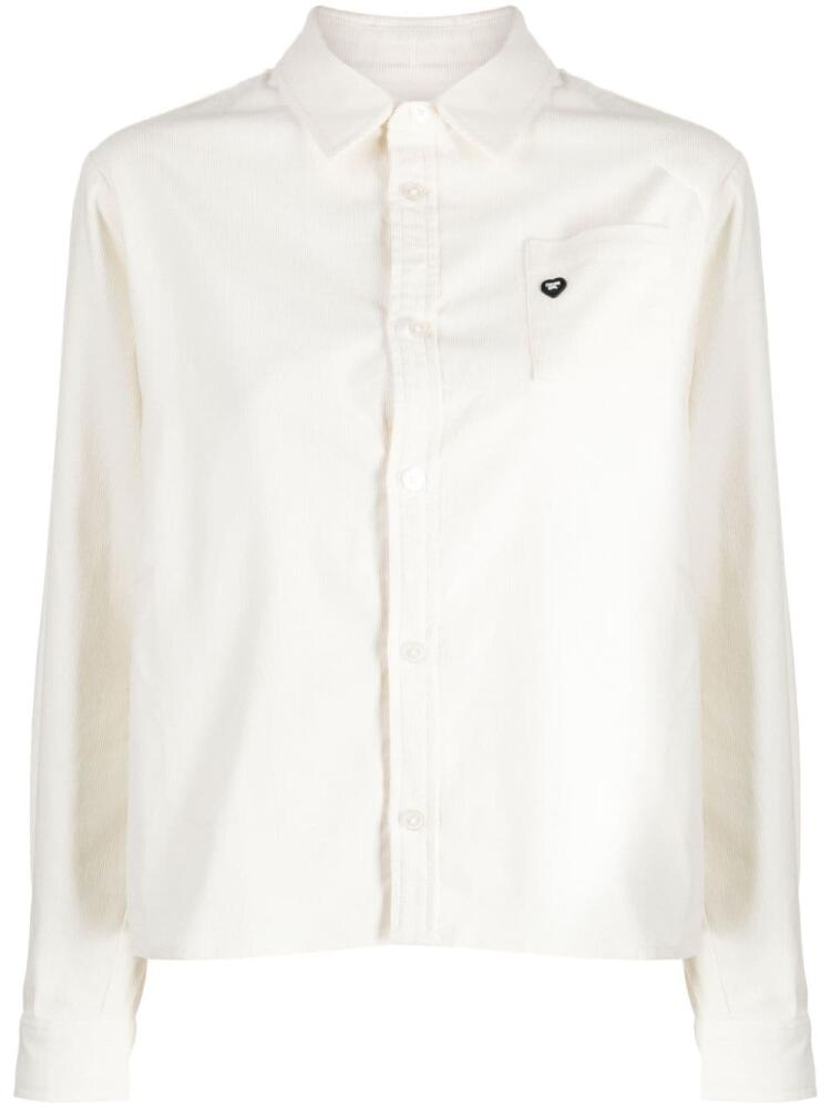 CHOCOOLATE logo-patch corduroy shirt - Neutrals Cover