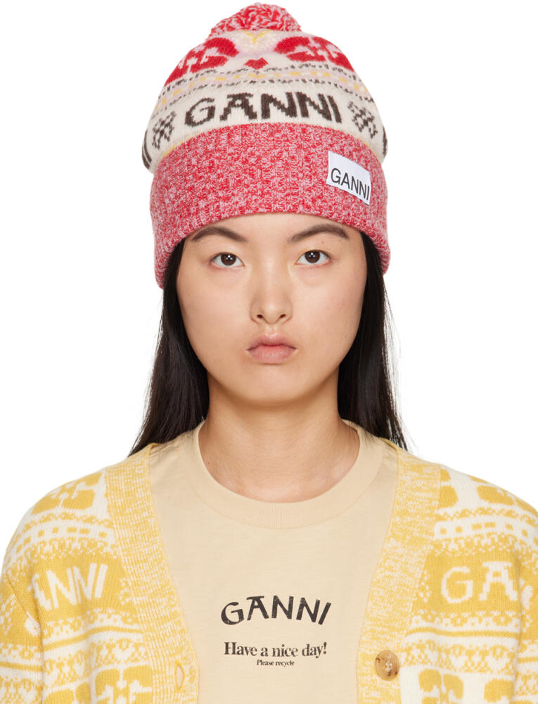 GANNI Multicolor Jacquard Beanie Cover