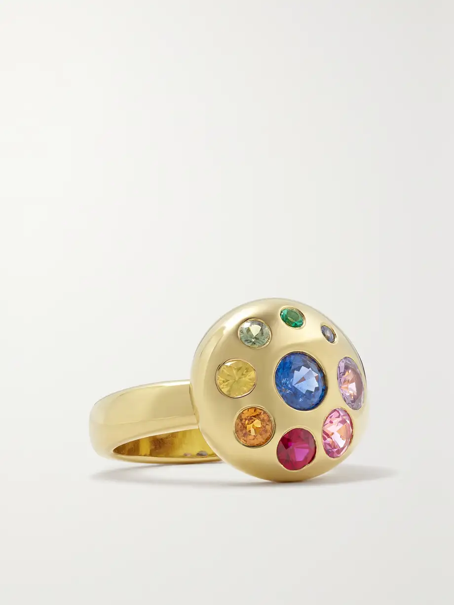 Brent Neale - Large Petal 18-karat Gold, Sapphire And Emerald Ring - 6 Cover