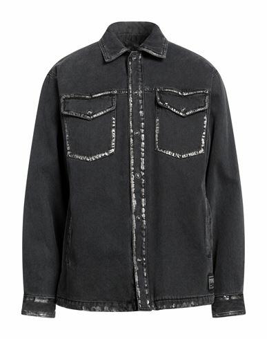 Versace Jeans Couture Man Denim outerwear Black Cotton Cover