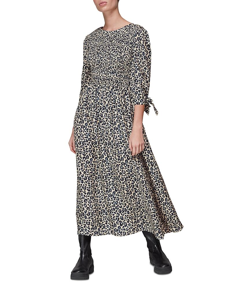 Whistles Cheetah Print Midi Dress Cover