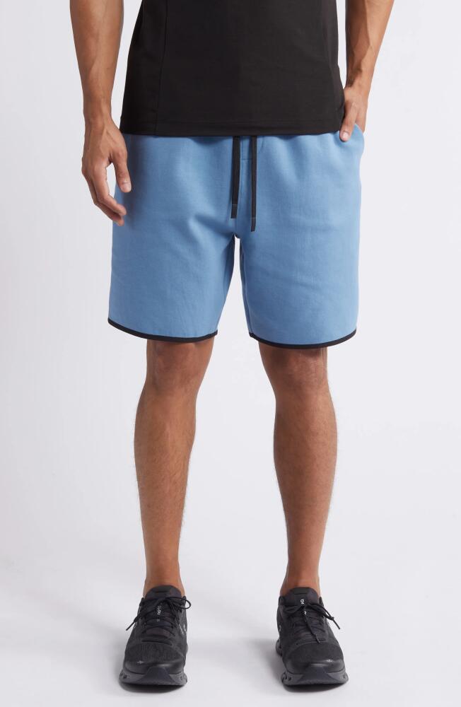 Zella Powertek Stretch Cotton Blend Shorts in Blue Coronet Cover