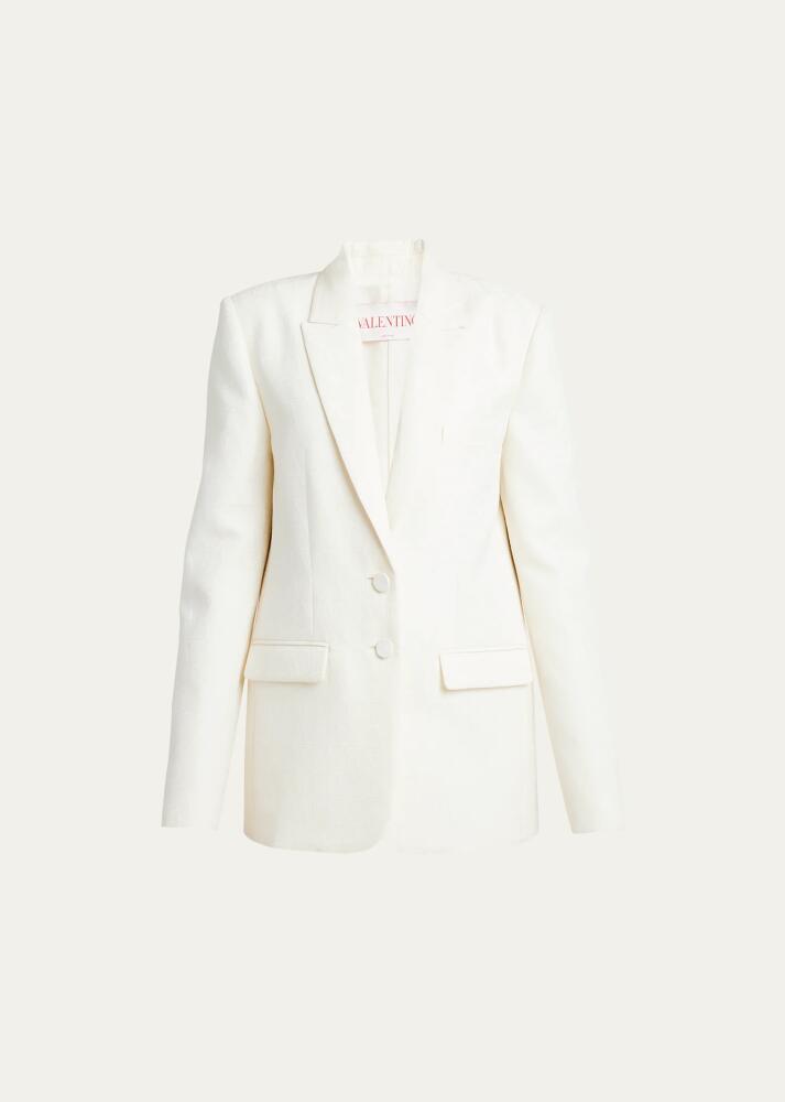 Valentino Garavani Tonal Logo Wool Blazer Cover