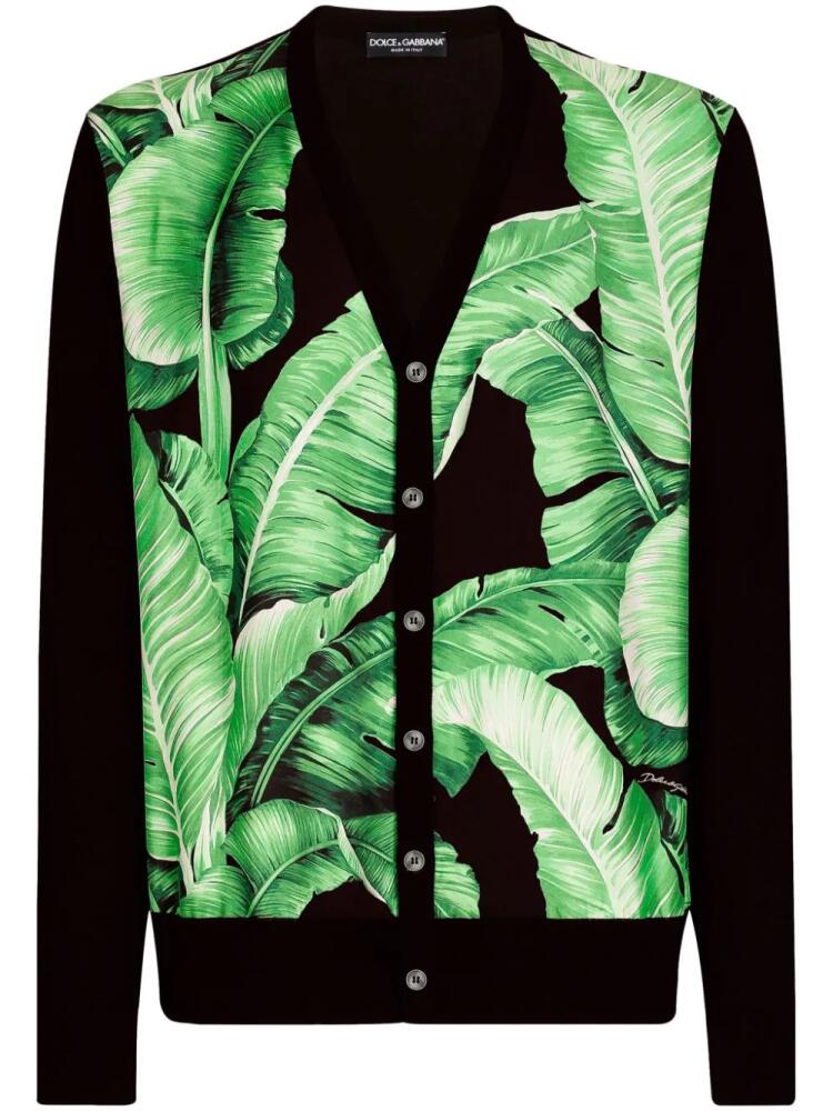 Dolce & Gabbana leaf-pattern silk cardigan - Green Cover