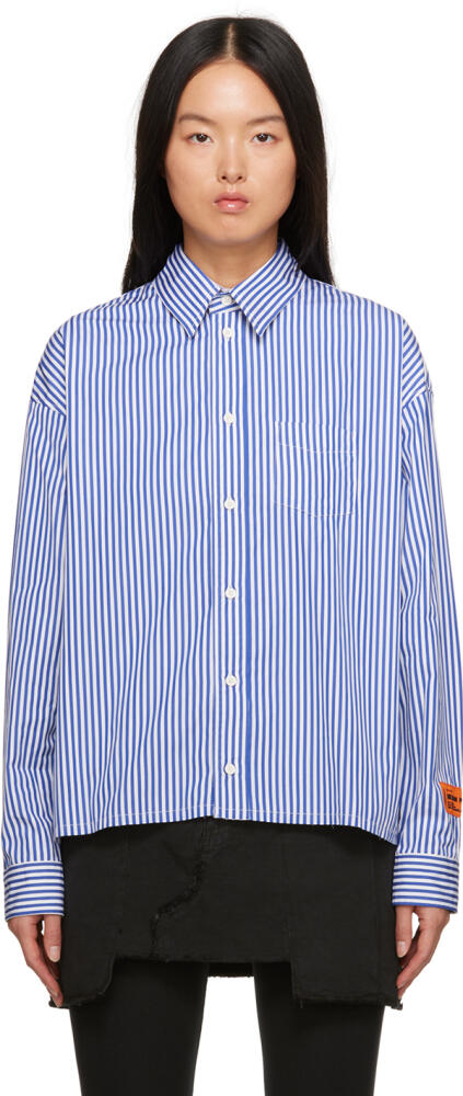 Heron Preston Blue Striped Shirt Cover