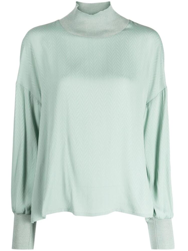 Lorena Antoniazzi high-neck wide-sleeves jumper - Green Cover