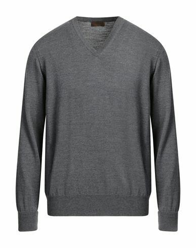 Alpha Studio Man Sweater Grey Wool, Lambskin Cover