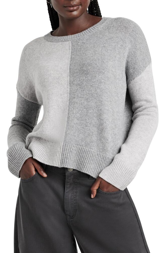 Splendid Amy Colorblock Wool & Cashmere Sweater in Ice Heather Grey/Heather Fog Cover