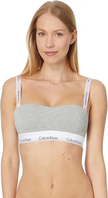 Calvin Klein Underwear Modern Cotton Lightly Lined Bandeau (Grey Heather) Women's Bra Cover