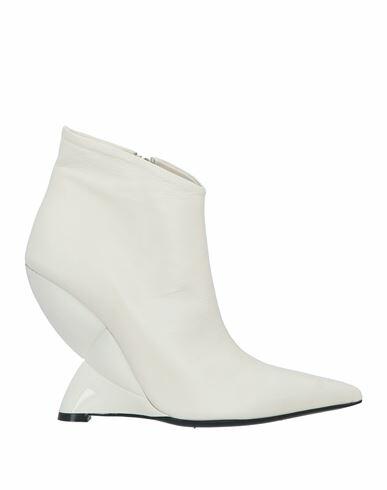 Eddy Daniele Woman Ankle boots Cream Soft Leather Cover