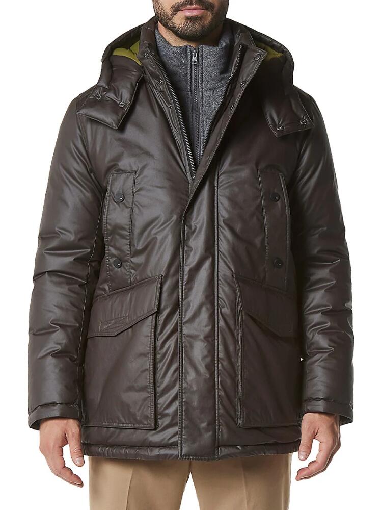 Andrew Marc Men's Marc New York Oxley Faux Wool Quilted Bob Jacket - Canteen Cover