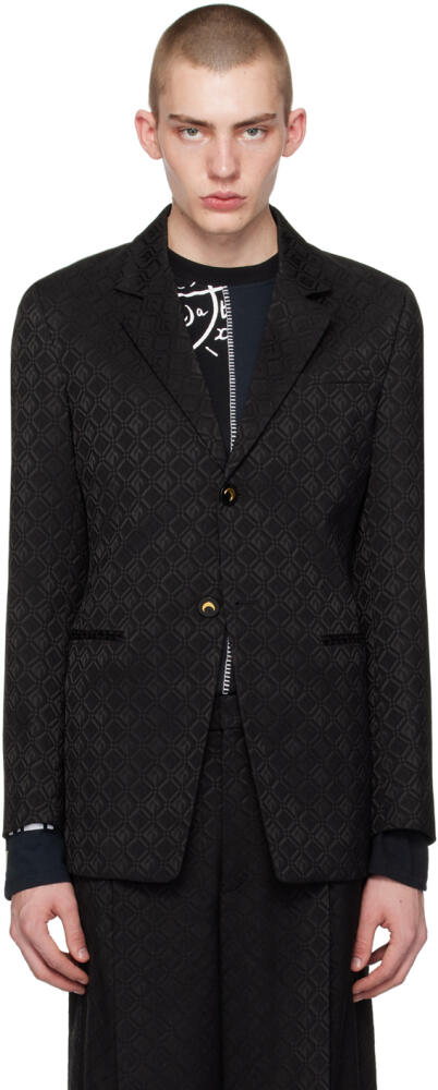 Marine Serre Black Moon Diamant Jacquard Blazer Cover