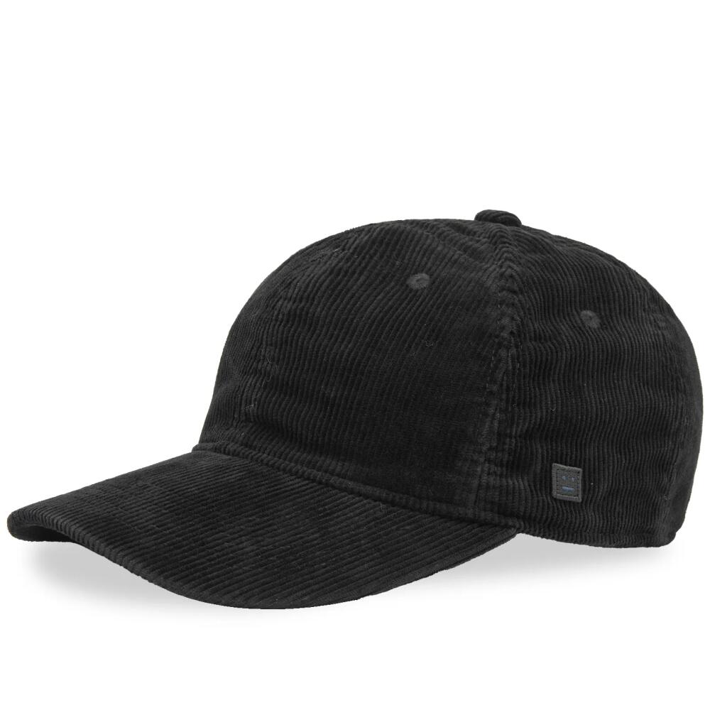 Acne Studios Men's Cunov Corduroy Face Cap in Black Cover