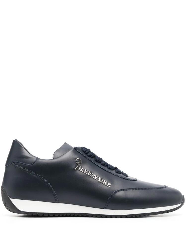 Billionaire calf-leather low-top sneakers - Blue Cover