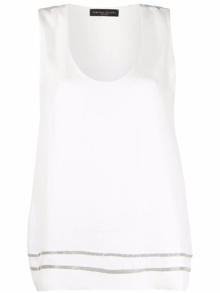 Fabiana Filippi chain-link trim vest top - White Cover