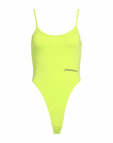 Hinnominate Woman Bodysuit Acid green Cotton, Elastane Cover