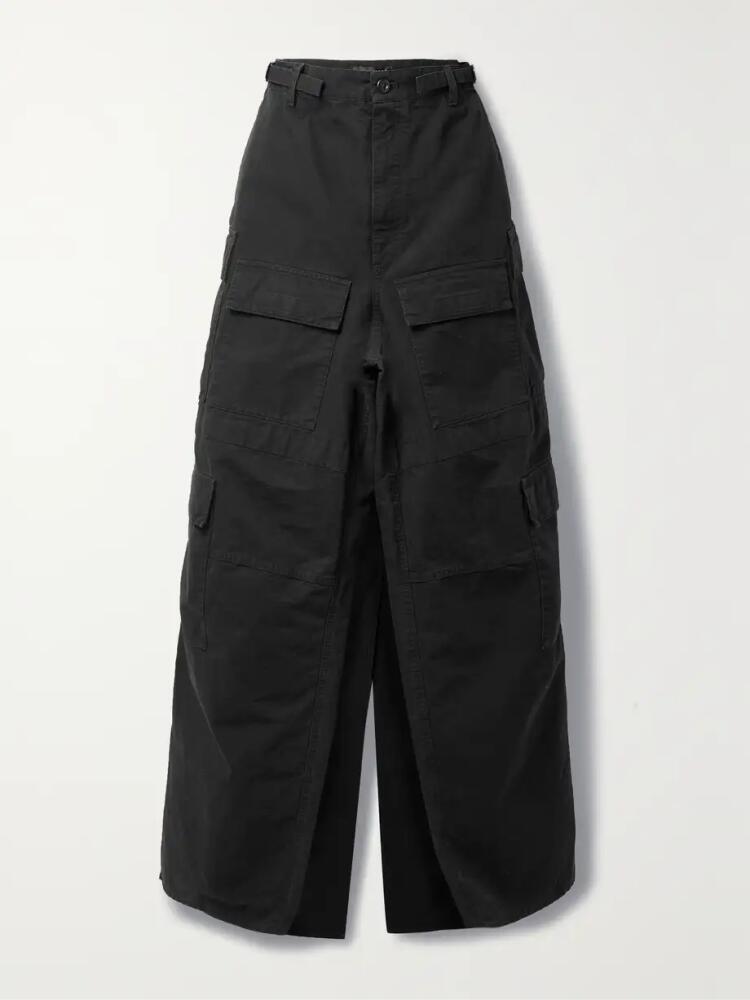 Balenciaga - Paneled Cotton-ripstop Maxi Skirt - Black Cover