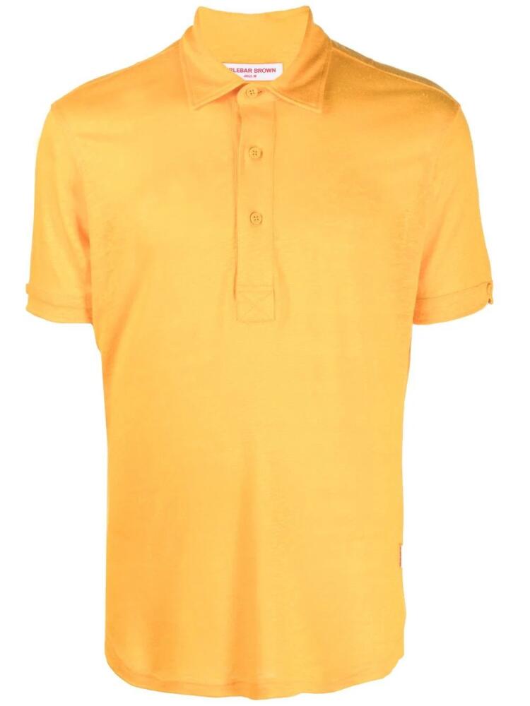 Orlebar Brown Sebastien linen polo shirt - Orange Cover