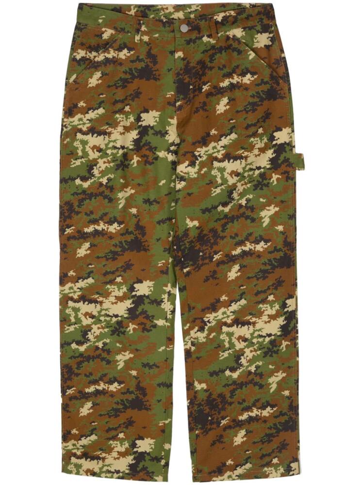 Awake NY camouflage-print straight trousers - Brown Cover