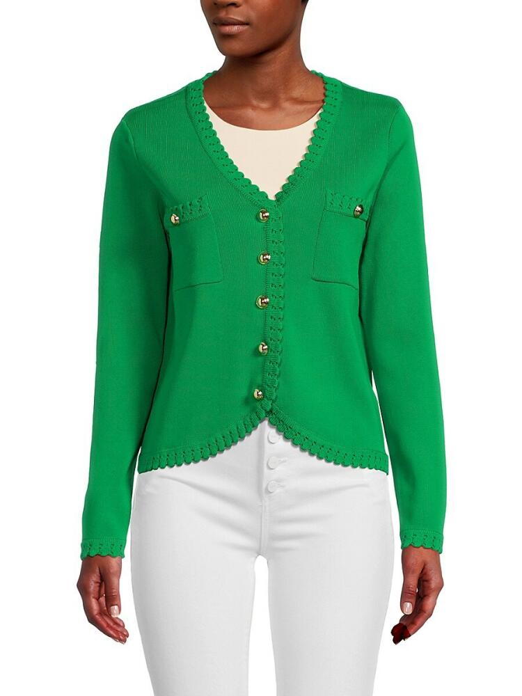 NANETTE nanette lepore Women's V Neck Cardigan - Green Cover