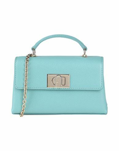 Furla Furla 1927 Mini Crossbody Top Woman Handbag Turquoise Leather Cover