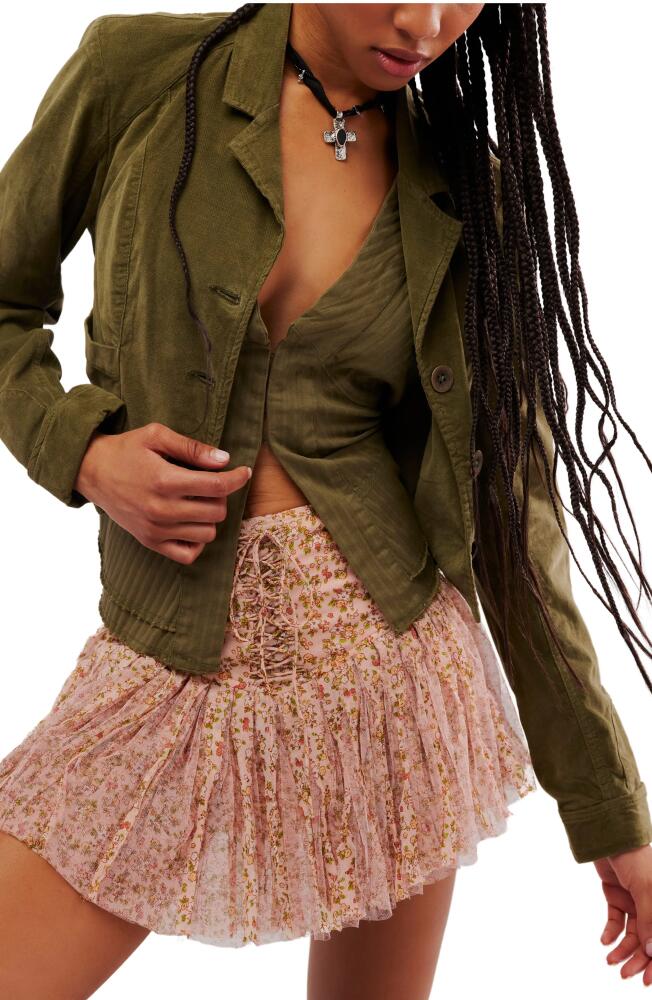 Free People Orly Corduroy Blazer & Vest in Military Olive Cover